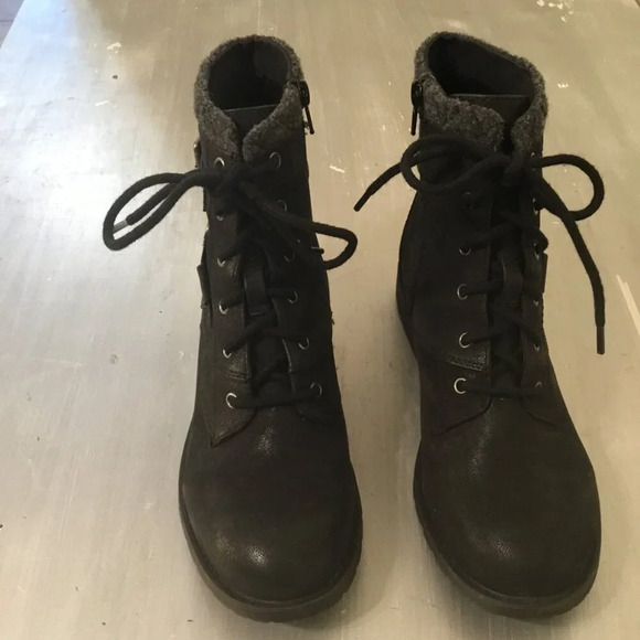 Crown Vintage Revival Biker Boots Studded Buckle Grunge Combat Bootie Sz 8 M - Picture 7 of 11